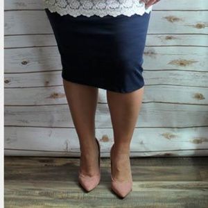 Navy Pencil Skirt